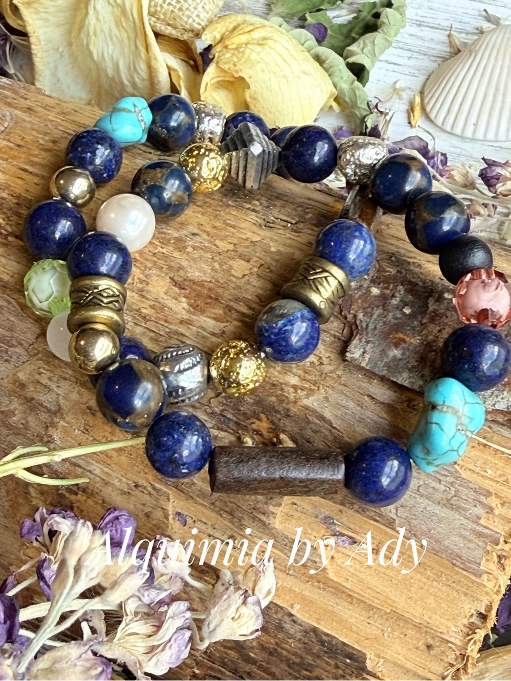 Blue Lapis & Turquoise Stretch Bracelet set